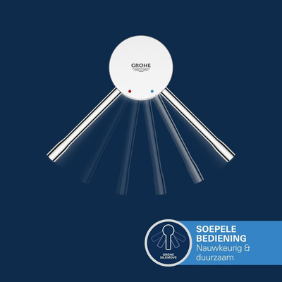 GROHE Essence New Wastafelkraan Opbouw - uitloop 17.9cm - XL-size - hoge draaibare uitloop - EcoJoy - chroom