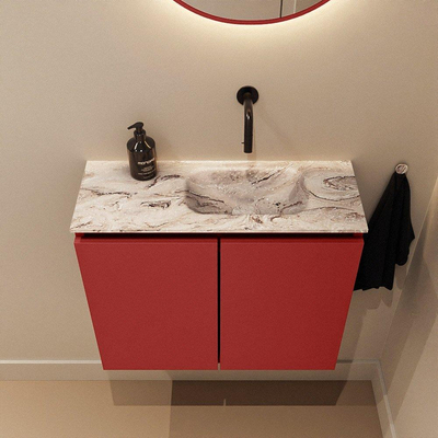 MONDIAZ TURE-DLUX 60cm toiletmeubel Fire. EDEN wastafel Glace positie rechts. Zonder kraangat.