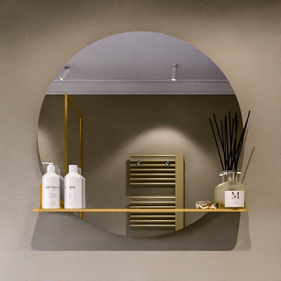 Mondiaz SPOT Miroir de salle de bain - rond 80cm - plan de miroir - couleur Ocre