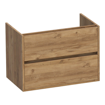 BRAUER Adore meuble sous-lavabo - 80x46x55cm - 2 tiroirs softclose - sans poignées - 1 découpe pour siphon - Château