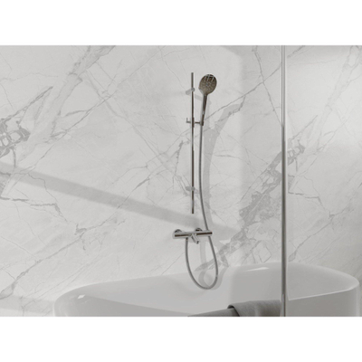 FugaFlow Eccelente Sobrado Mitigeur baignoire - avec barre curseur - douchette ronde - flexible en métal - Chrome