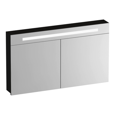 BRAUER Promise spiegelkast – 119x70x15 cm – directe LED boven – 2 deuren – Timber Black