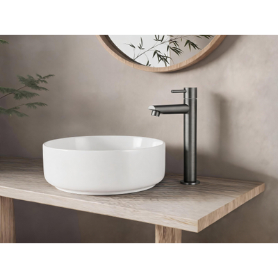 Fortifura Calvi Robinet de lavabo - 23cm - rehaussé - montage sur plan - gunmetal