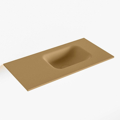 Mondiaz LEX Fontaine - 60x30x0.9cm - lavabo à droite - sans trous de robinet - pour meuble de toilettes - Solid surface - Oro
