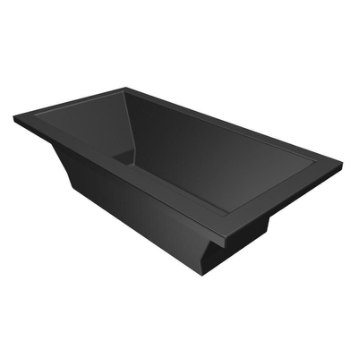 Xenz Society ligbad - 180x90cm - met overloop - zonder afvoer - Acryl Ebony mat