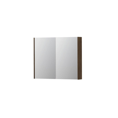 INK SPK2 spiegelkast – 90x74x14 cm – 2 deuren, dubbelzijdige spiegeldeuren – Fineer Chocolate