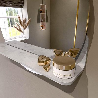 Miroir de salle de bain Mondiaz SPOT - rond 50cm - plan de miroir - couleur Opalo