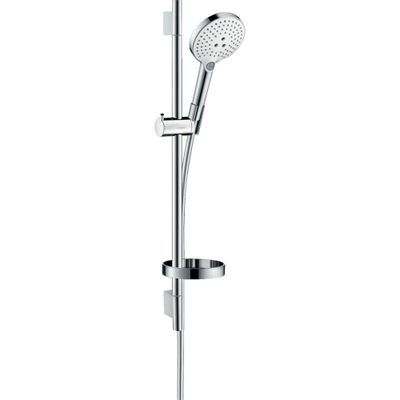 Hansgrohe Raindance Select S Doucheset - 120 - 3jet - met Unica - glijstang 65 cm en zeepschaal wit/chroom - wit chroom