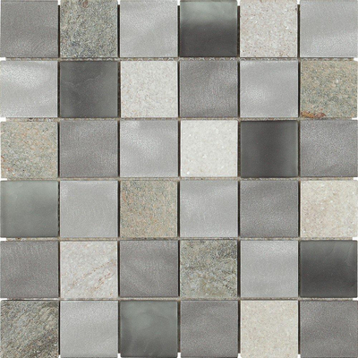 Dune materia mosaics carreau de mosaïque 29,8x29,8cm gris magma 8mm gris mat