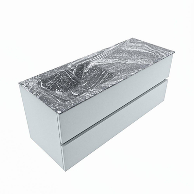 Mondiaz VICA-DLUX Ensemble de meuble de salle de bain - 120cm - meuble sous-vasque argile - 2 tiroirs - lavabo encastré nuage gauche - sans trous de robinet - version haute 60cm - lave