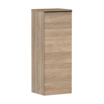 Hansgrohe Xelu Q Armoire mi-haute - 106.5x40x35cm - 1 porte - poignée noir mat - fermeture amortie - charnière à gauche - natural oak