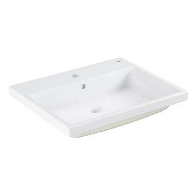 GROHE Cube céramique lavabo encastré 60,5x49 trou de robinet+trop-plein pureguard blanc