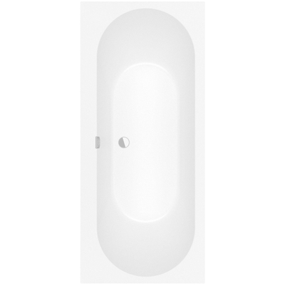 Villeroy & Boch Oberon 2.0 kunststof duobad quaryl rechthoekig - 170x75x47cm - inclusief poten en afvoer /overloopcombinatie - Stone White (mat wit)