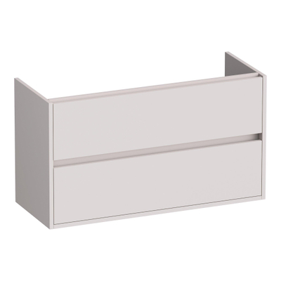 BRAUER Adore wastafelonderkast ondiep - 100x39x55cm - 2 softclose lades - greeploos - 1 sifon uitsparing - mat zand