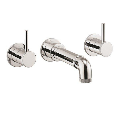 Crosswater MPRO INDUSTRIAL Baduitloop - 17.5cm - met 2 stopkranen - inbouw - hoogglans chroom