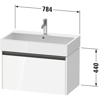 Duravit Ketho 2 wastafelonderbouwkast met 1 lade 78.4x46x44cm met greep antraciet donker noten mat