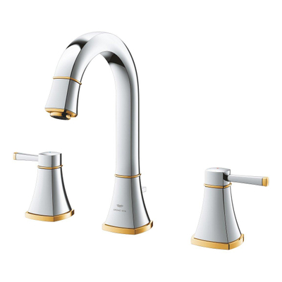 Grohe Grandera 3-gats wastafelmengkraan hoog m/waste chroom/goud