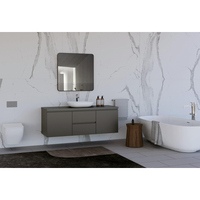 Saniclass Retro Line miroir – carré – 80 x 80 cm – Noir mat