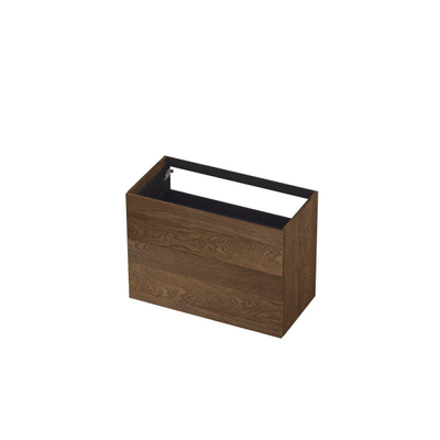 Ink p2o meuble 90x65x45cm 2 tiroirs à pousser pour ouvrir bois chêne massif chocolat