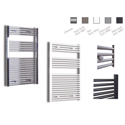 Sanicare recht designradiator 111.8x60cm zwart mat