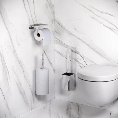 Clou Fold ensemble balai de toilettes - 35,5 cm de haut - modèle mural - chrome