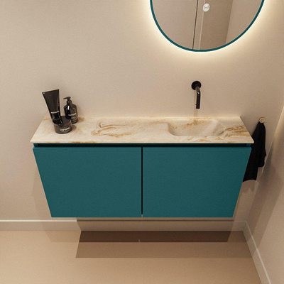 MONDIAZ TURE-DLUX Meuble de toilettes 100cm Smag. EDEN lavabo Frappe position droite. Sans trou de robinet.