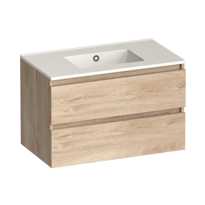 Brauer Core Series badkamermeubelset - 80x45x52cm - wastafel Starfall - forest wheat