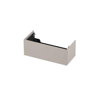 INK P2O Meuble sous-lavabo - 100x45x37.6cm - 1 tiroir - push 2 open - façade droite posée - MDF laqué Mat gris cachemire