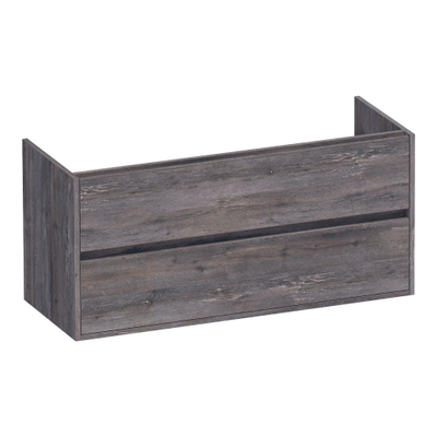 BRAUER Adore Meuble sous-lavabo - 120x46x55cm - 2 tiroirs softclose - sans poignées - 2 découpes pour siphon - Driftwood
