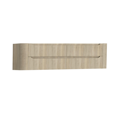 H&R Badmeubelen Juice Wastafelonderkast - 160x45x50cm - afgeronde hoeken - 4 lades - geïntegreerde greep - French oak