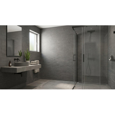 ÉCHANTILLON Terravito Alvella Carreau mural - 30x60cm - 10mm - Rectangle - rectifié - Aspect pierre naturelle - Anthracite Mat