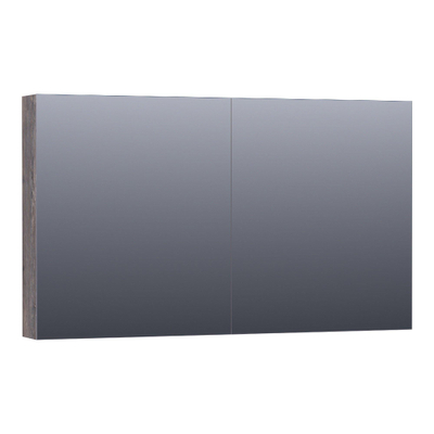 Saniclass Dual Armoire de toilette 119x70x15cm avec 2 portes et éclairage LED intégré 4000K MFC G-Canyon