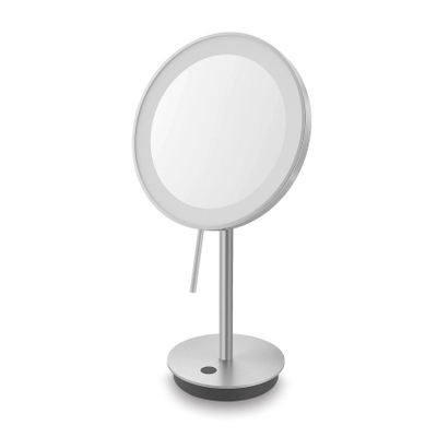Zack Alona make-upspiegel – rond – 20x37,8 cm – LED-verlichting – 5x vergrotend – Zilver mat