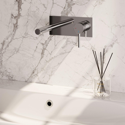 BRAUER Stripe Mitigeur lavabo encastré - bec droit et plaque de recouvrement modèle A1 - chrome