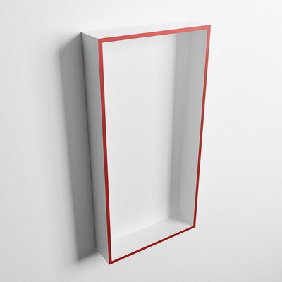 Mondiaz Easy nis 29.5x59.5x8cm voor Inbouw/opbouw 1 open vak Solid surface Talc/Fire