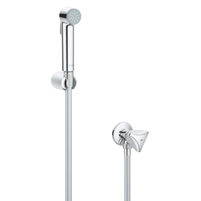 GROHE Tempesta-F Trigger Spray 30 Handdoucheset - 1 straalsoort - rond - met houder - met hoekstopkraan - gladde slang - 125cm - chroom OUTLETSTORE