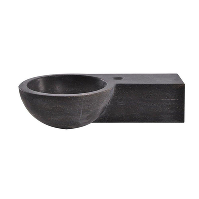 Wiesbaden Raw lavabo droit rond 40x23x10 cm pierre dure adoucie