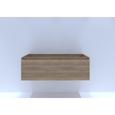 HR badmeubelen matrix meuble sous lavabo 120 cm 1 tiroir. poignées chêne naturel