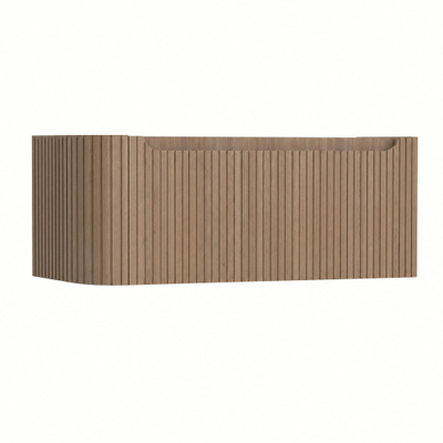 H&R Badmeubelen Juice Wastafelonderkast - 100x45x40cm - linkerhoek afgerond - 3D-front - 1 lade - geïntegreerde greep - charleston