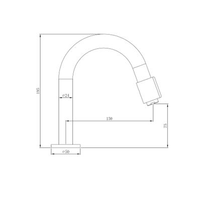 Best Design Class Robinet lave-mains 19cm inox