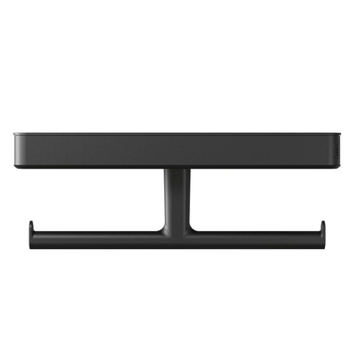 Tiger Carv Toiletrolhouder - dubbel - met planchet - zwart