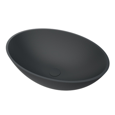 Arcqua Prince Vasque à poser - 49x34cm - ovale - marbre coulé - mat anthracite