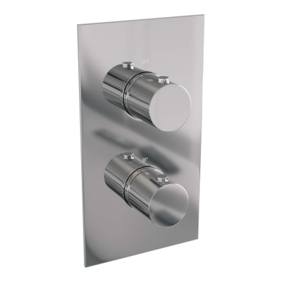 Brauer Chrome Edition Ensemble de douche pluie encastrable - pomme de douche 30cm - bouton lisse - douchette ronde 3 jets - barre curseur - chrome