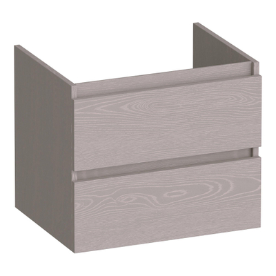 BRAUER Joy wastafelonderkast 60 2 softclose lades - greeploos - 1 sifon uitsparing - Timber Greige
