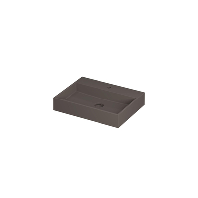 INK United wastafel - 60x45x11cm - 1 wasbak - 1 kraangat - porselein Mat basento Incl. Witte onderkast a-symmetrisch SHOWROOMMODEL