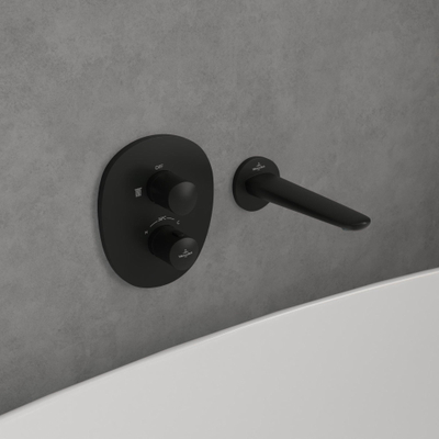 Villeroy & Boch Antao Mitigeur thermostatique encastré avec robinet d'arrêt - noir mat