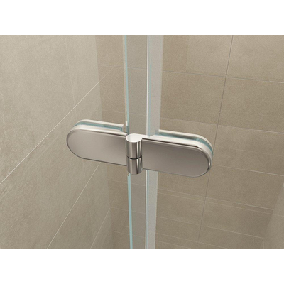 Wiesbaden Maki Nisdeur vouwbaar links - 100x200cm - 8mm - nano helder glas - chroom