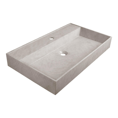 Saniclass Concrete Lavabo 80.2x46x11cm 1 vasque 1 trou de robinet avec trop-plein Béton revêté Gris mêlé