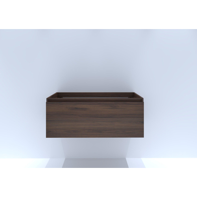 HR badmeubelen Matrix Wastafelonderkast - 100x44.8x40cm - 1 lade - greeploos met greeplijst - dark oak
