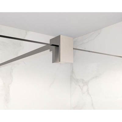 Fortifura Galeria barre de renfort rallongée 200cm pour douche à l'italienne - avec kit de fixation - Inox brossé